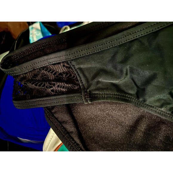 Black Lace Hipster Bikini Swim Bottoms Sz XL - Picture 2 of 5